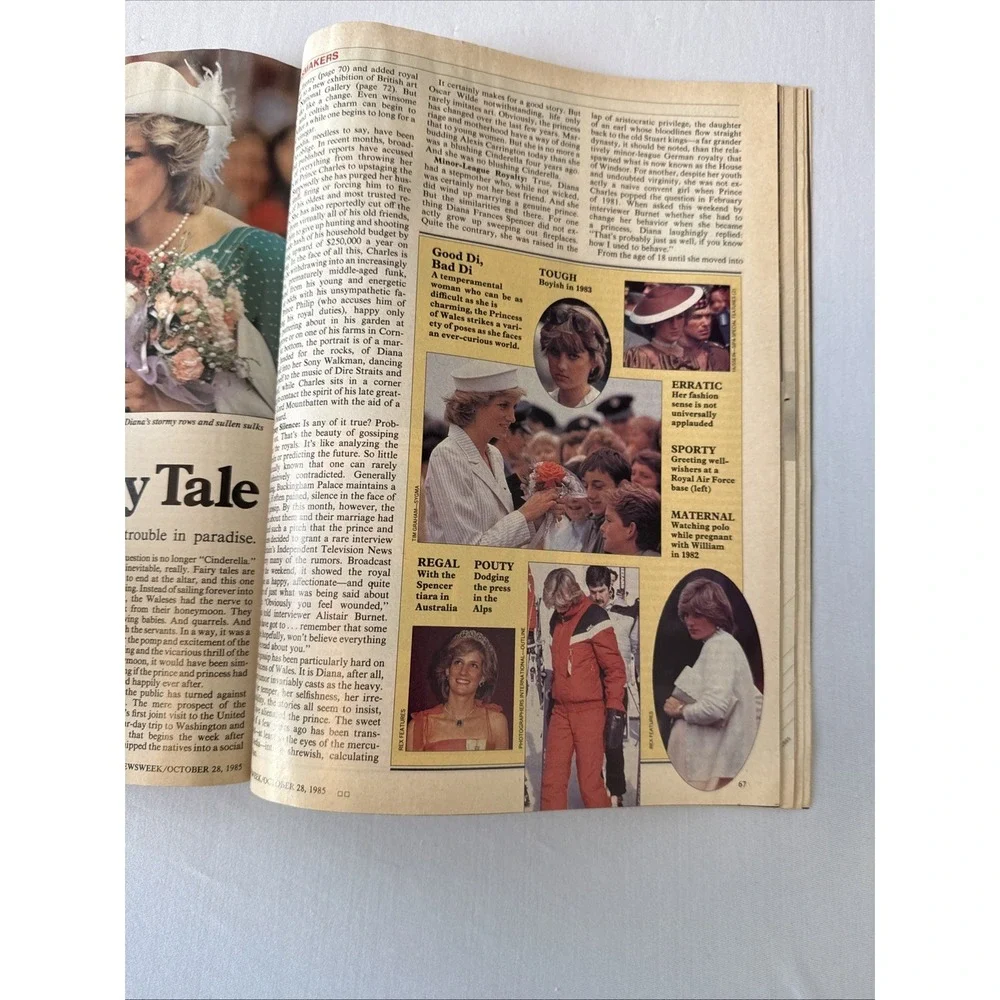 Vintage Newsweek October 28 1985 Princess Diana Cover British Royal Family Mag